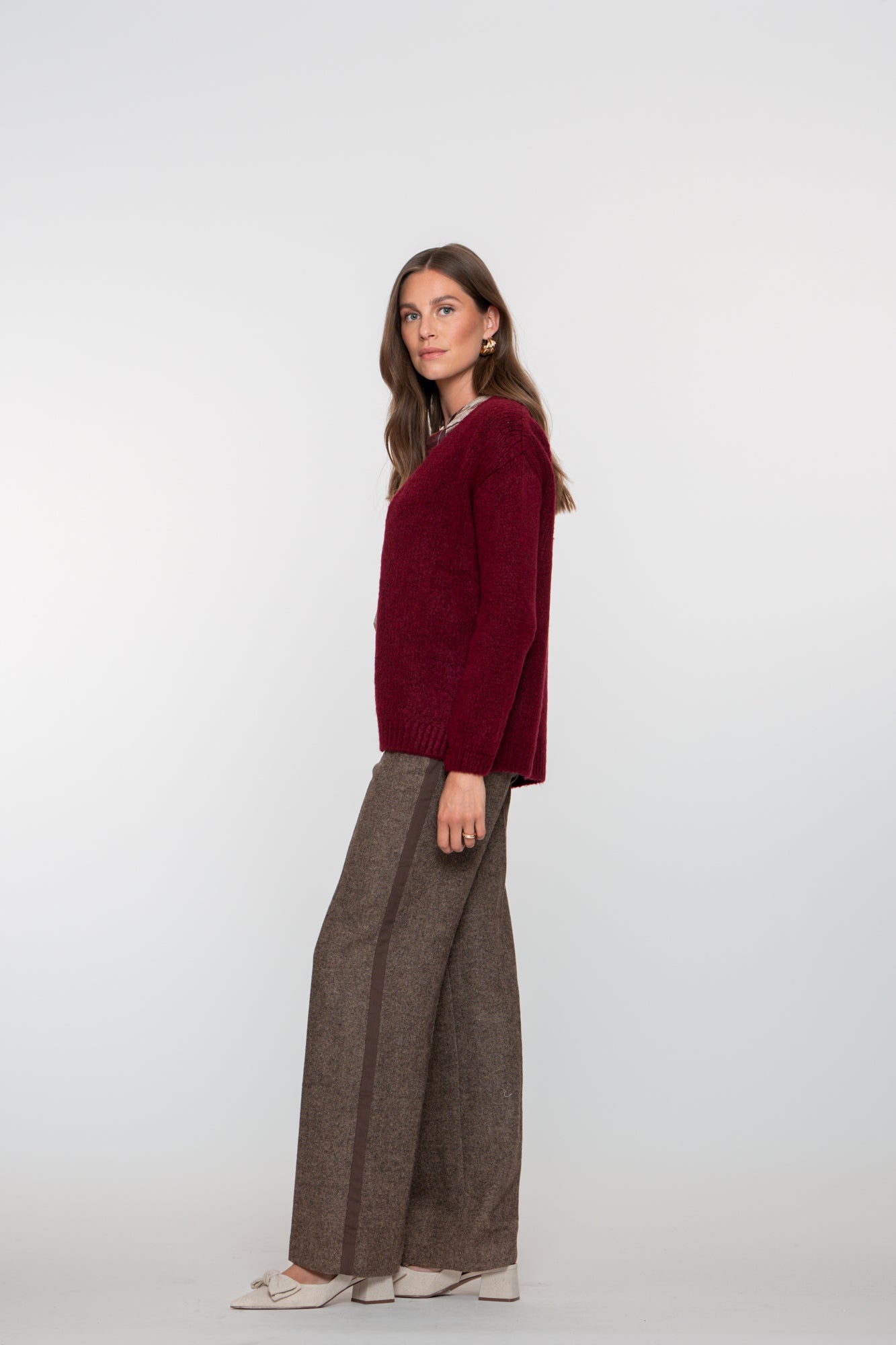 Geisha Damen-Tweedhose mit Zierband