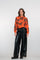 Geisha Damenhose in Lederoptik mit weitem Bein