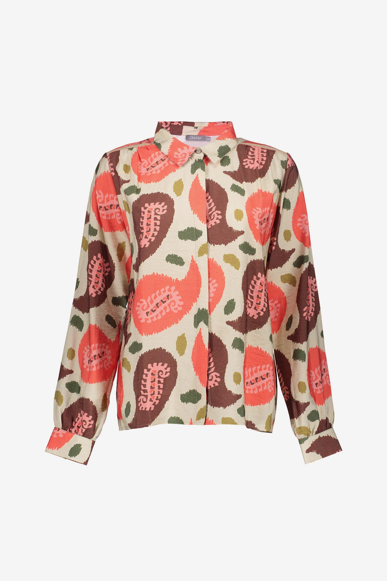 Geisha Damenbluse mit farbenfrohem Print