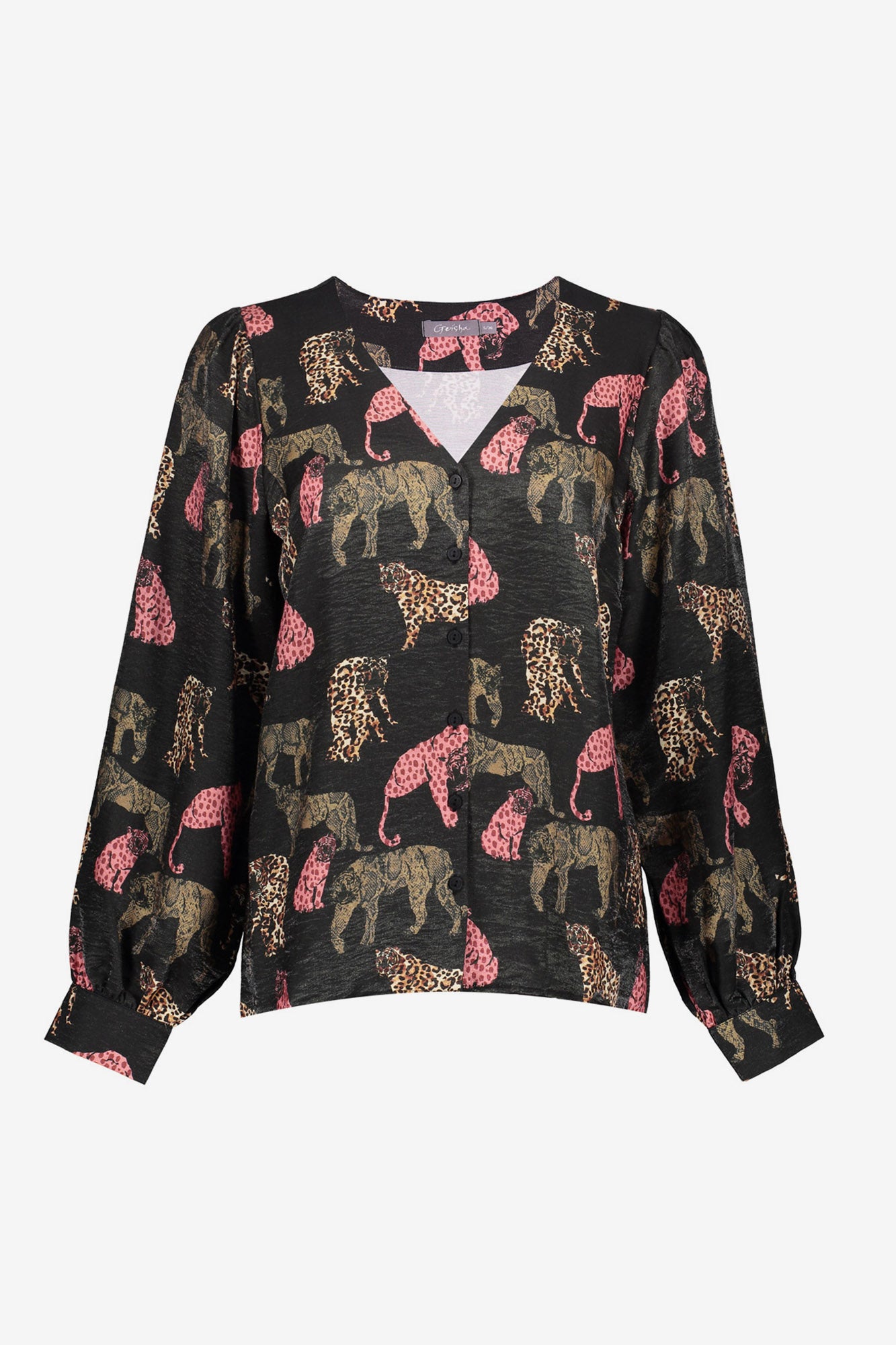 Geisha Damen-Top mit Jaguar-Print