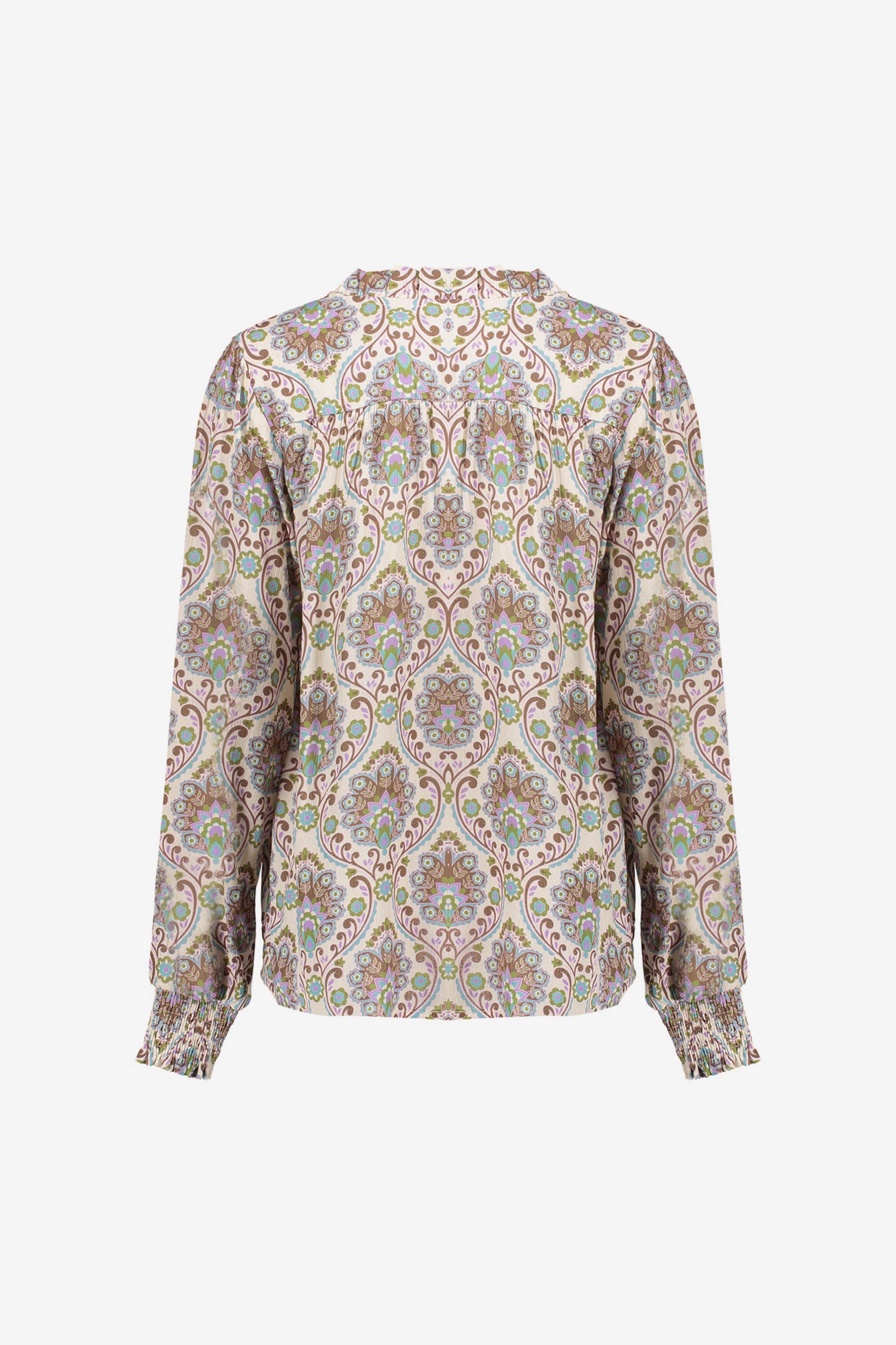 Geisha Damenbluse mit Kachelmuster und Lurex