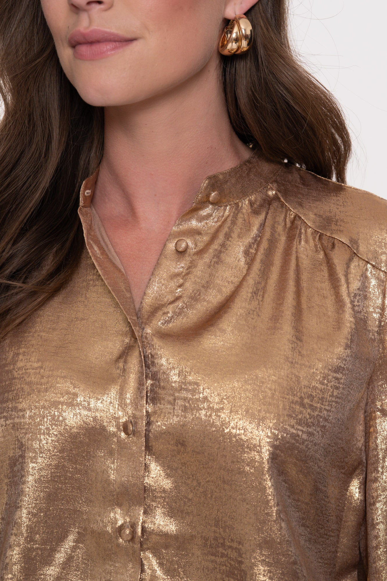 Geisha Damenbluse in schimmerndem Gold