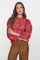 Geisha Damenbluse mit farbenfrohem Blumenmuster und feinen Details