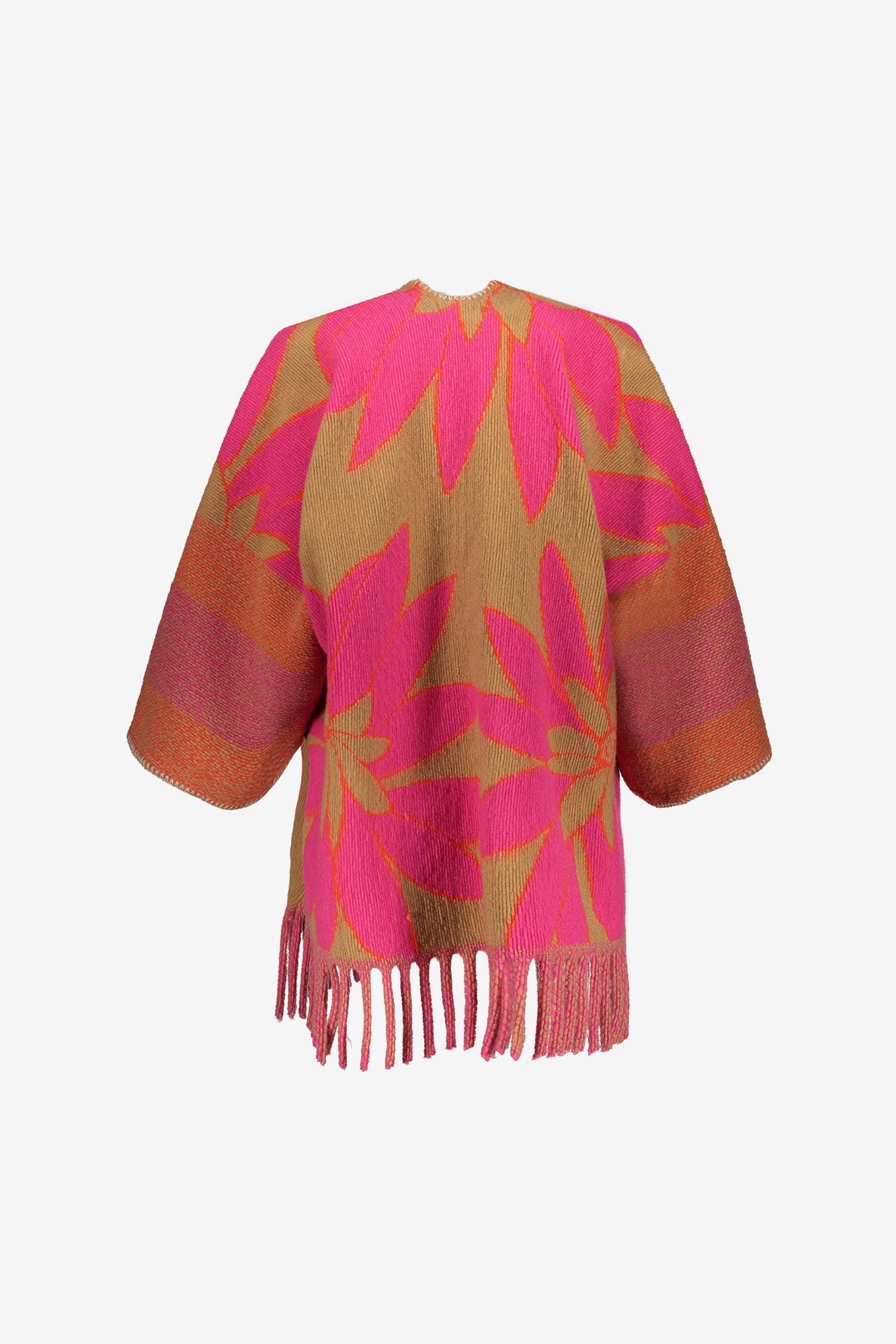 Geisha Damen bunter Poncho mit Fransen