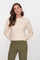 Geisha Damenstrickpullover in Creme mit Blumendetail