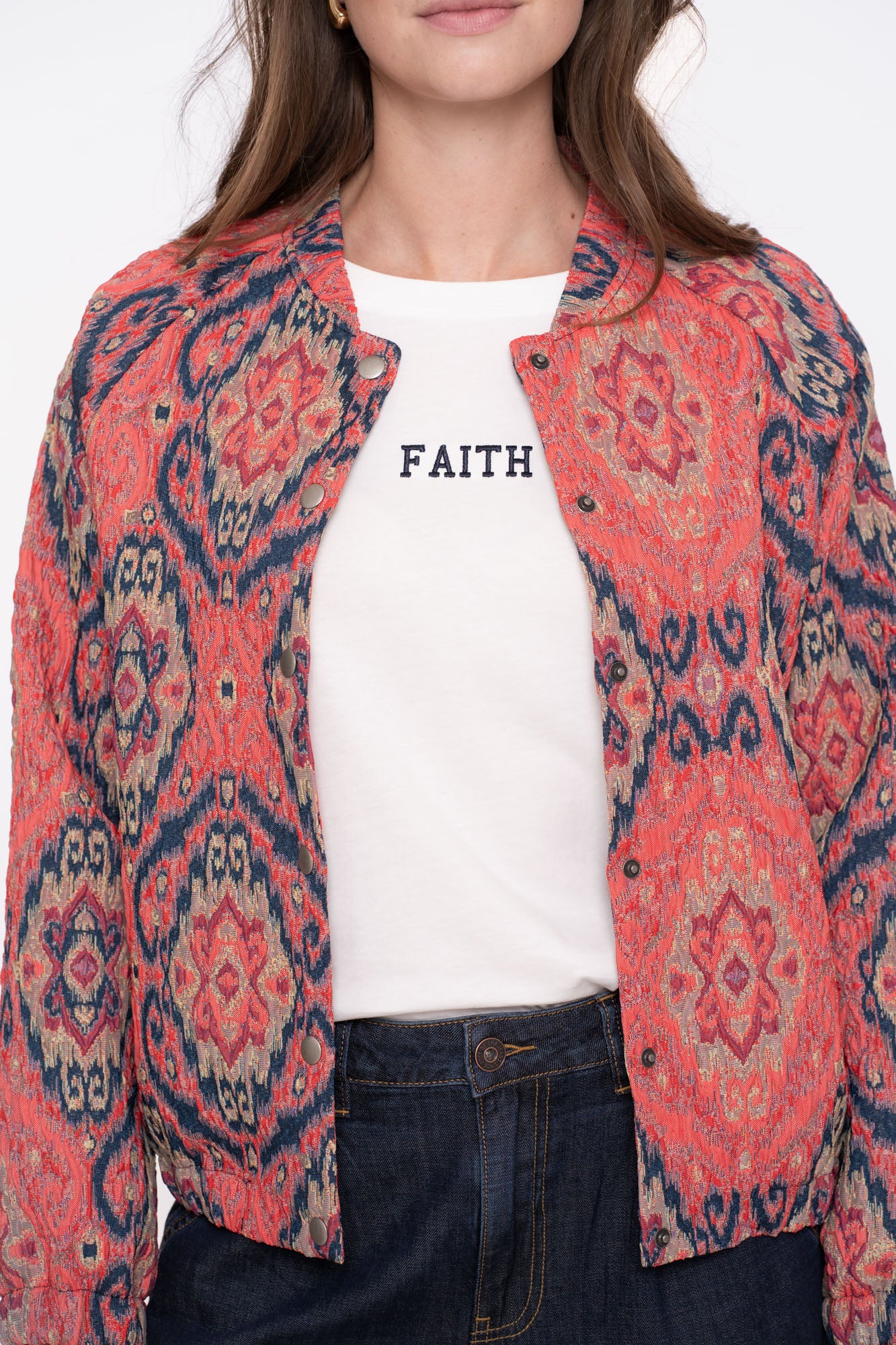 Geisha Damenjacke mit farbenfrohem Paisleymuster