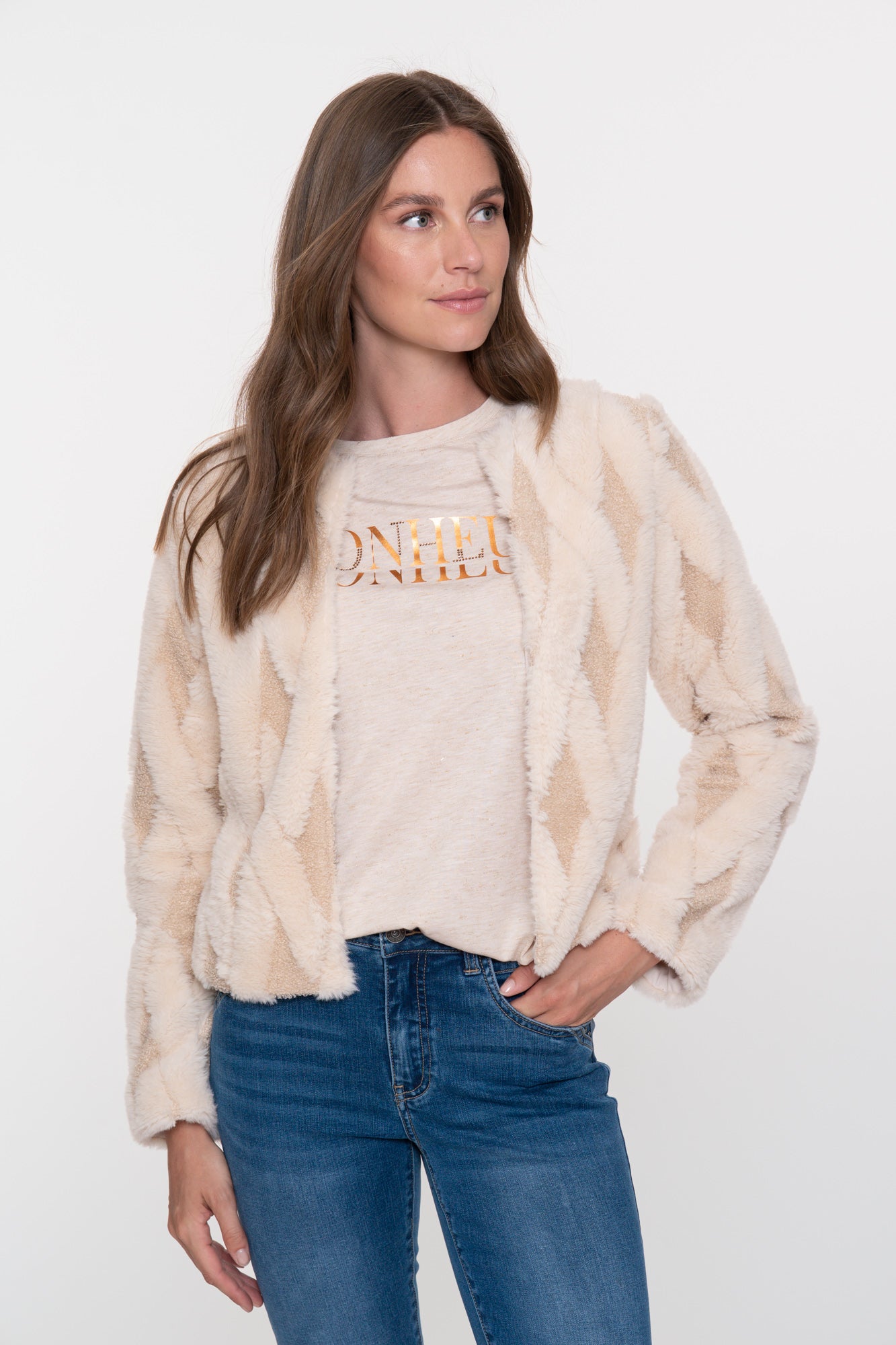 Geisha Damenkurzjacke mit edlem Karomuster und weichem Griff