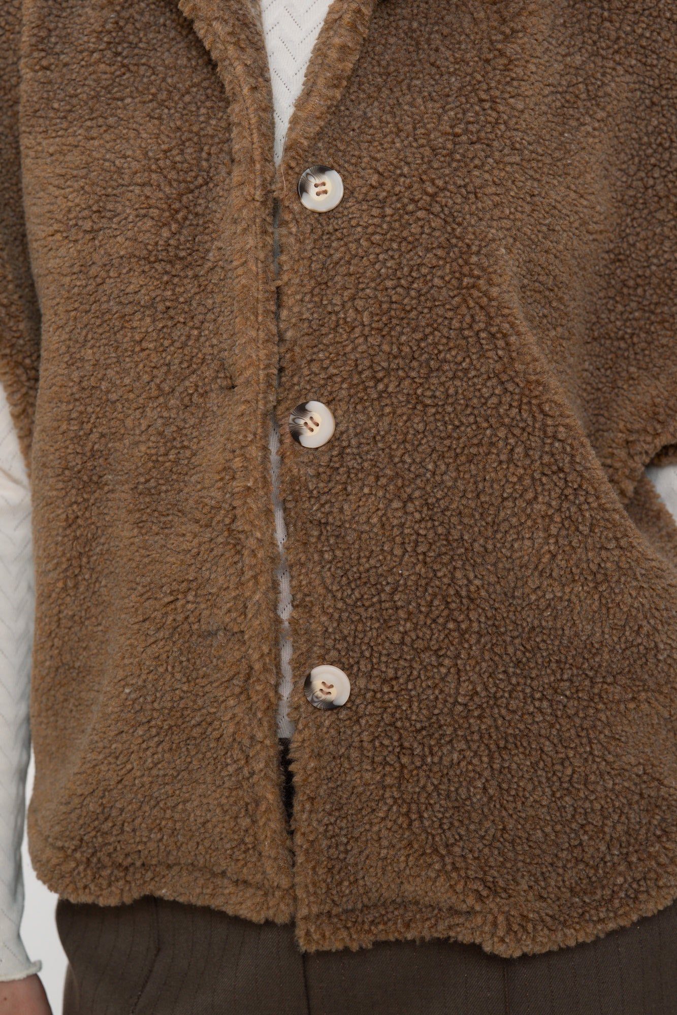 Geisha Damen-Boxyjacke aus Teddyfell in warmem Camelton