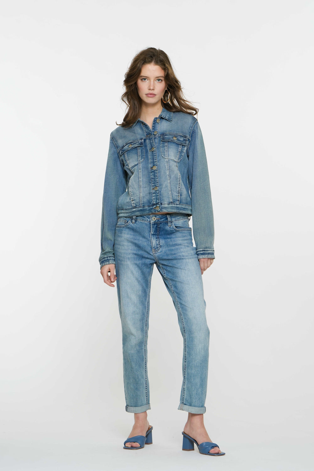 Geisha Fashion Damen Skinny Jeans Turn-up