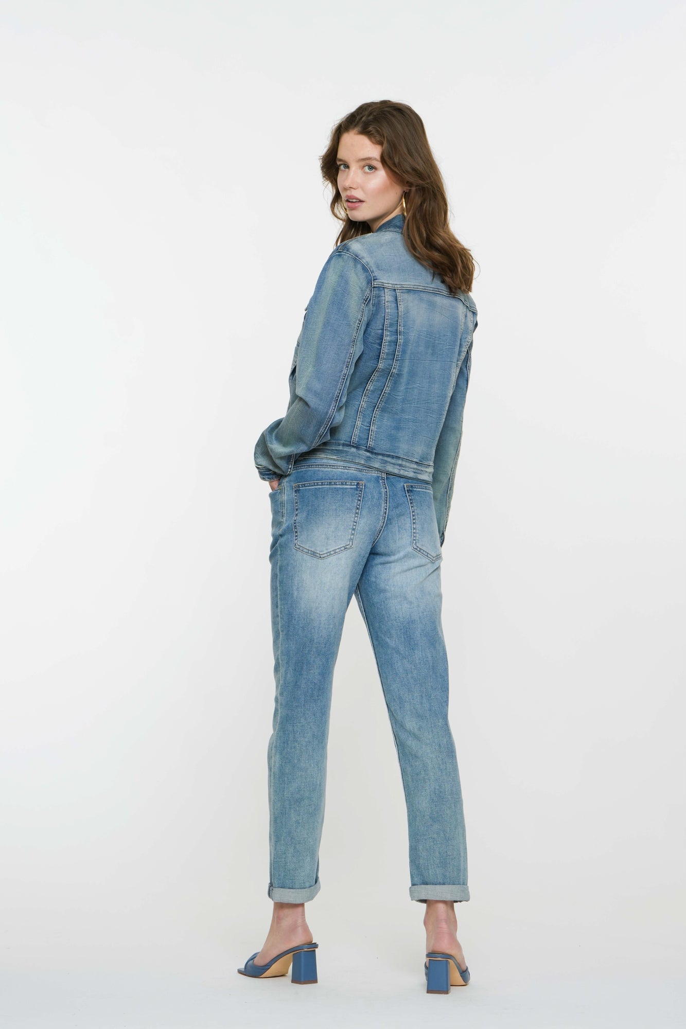Geisha Fashion Damen Skinny Jeans Turn-up