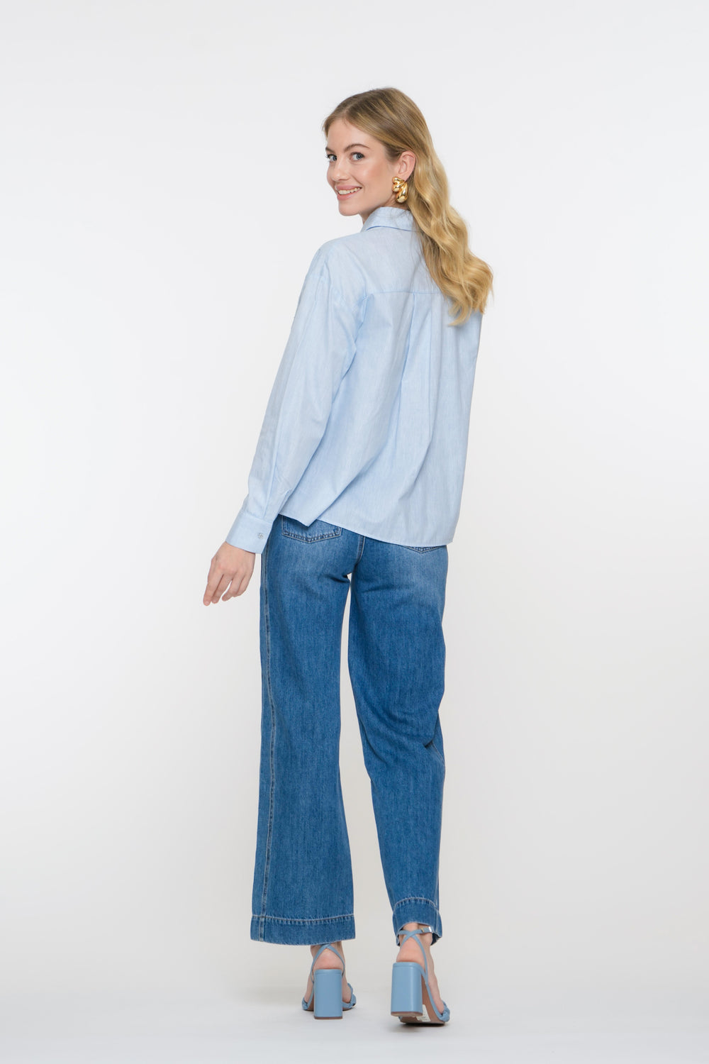 Geisha Fashion Damen Wide Leg Jeans mit Stickdetails