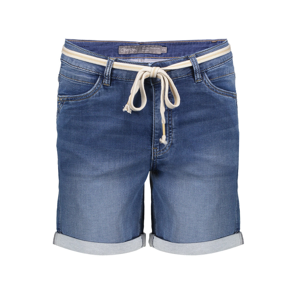 Geisha Fashion Damen Skinny Shorts mit umgeschlagenen Beinen