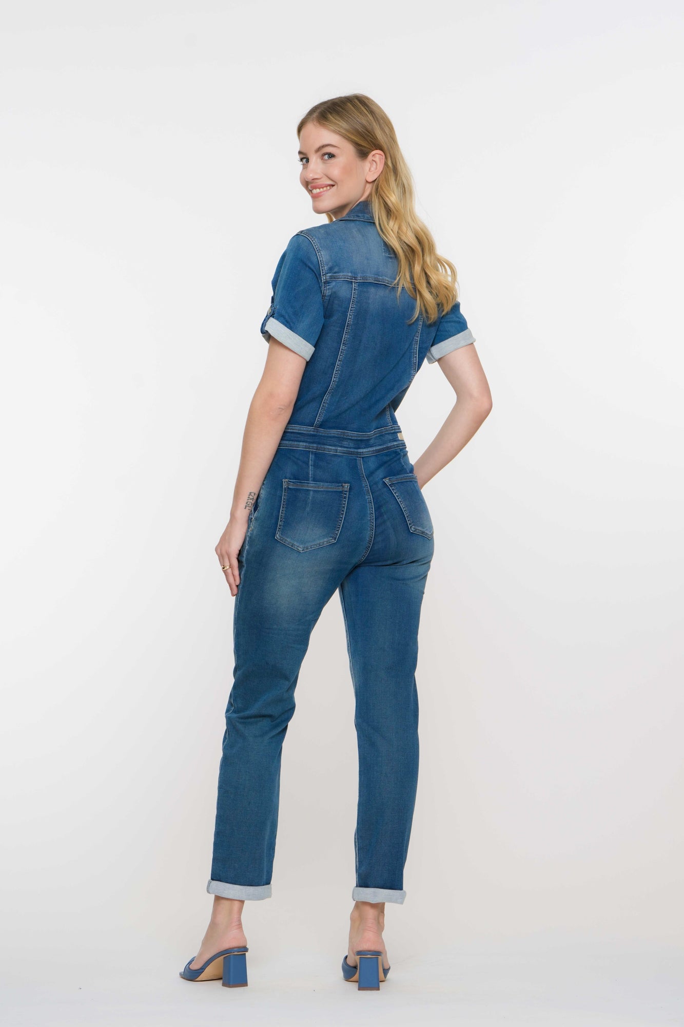 Geisha Fashion Damen Jogg Denim Jumpsuit