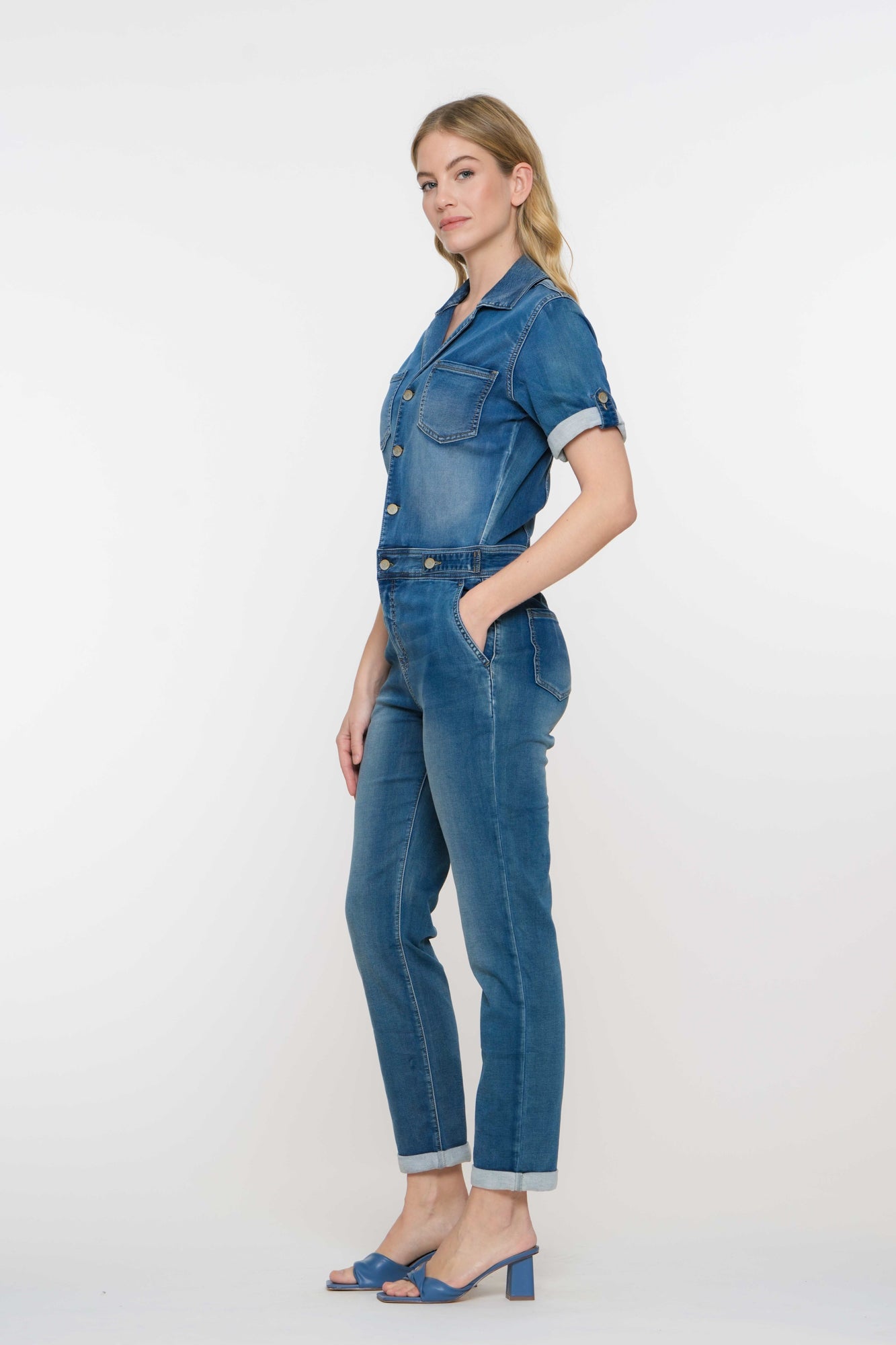 Geisha Fashion Damen Jogg Denim Jumpsuit