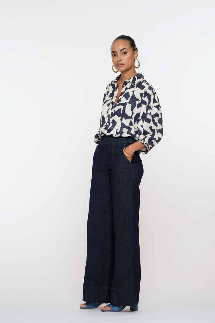 Geisha Fashion Damen weit geschnittene Hose