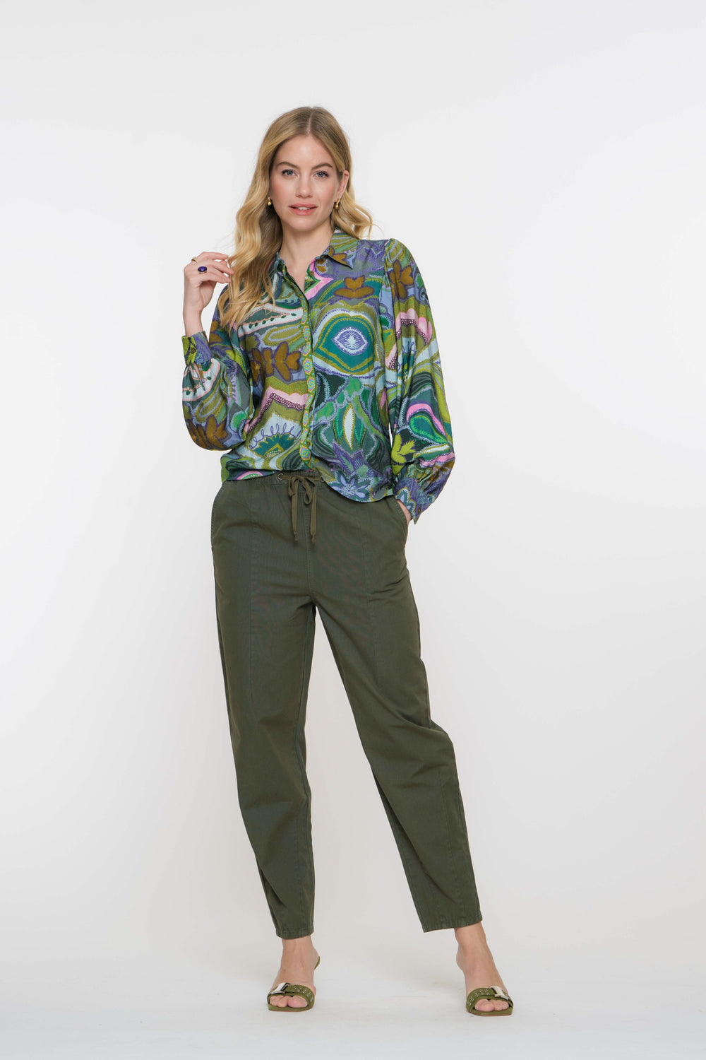 Geisha Fashion Damen Paperbag Hose