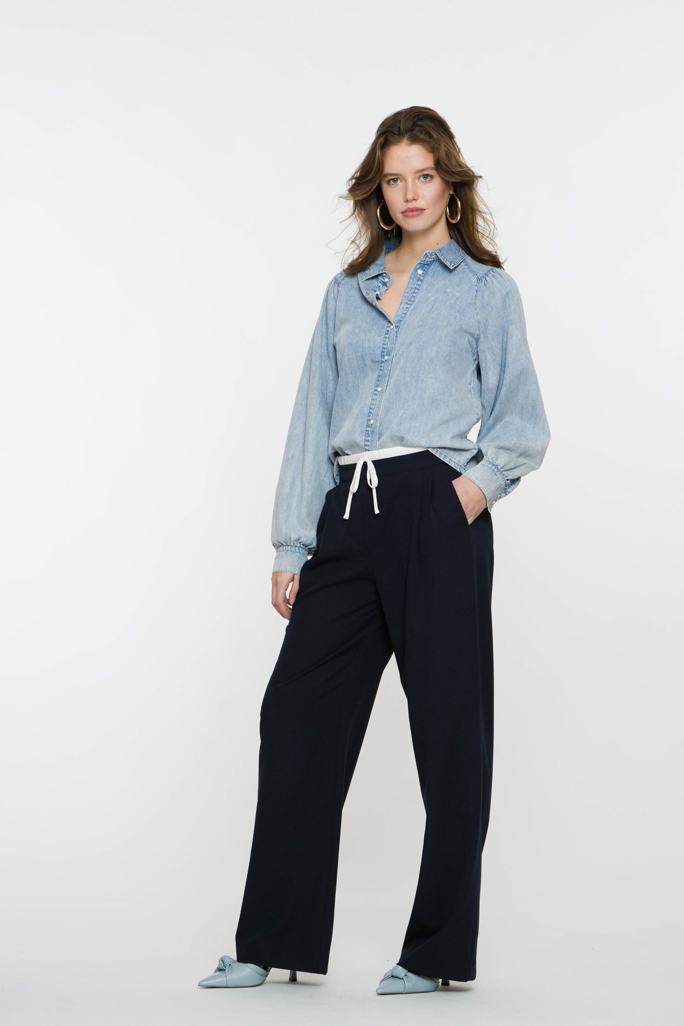 Geisha Fashion Damenhose mit Kontrastbund