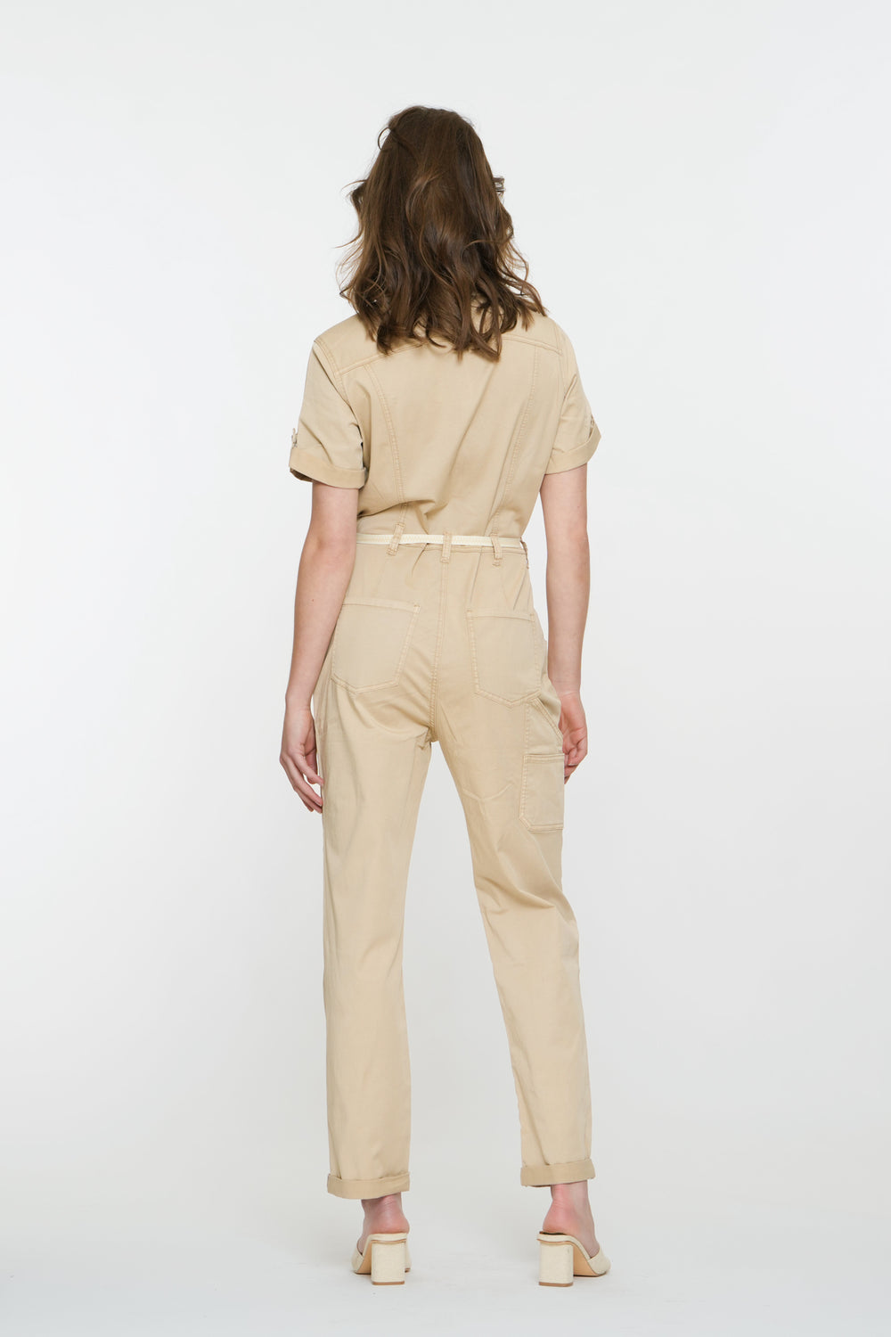 Geisha Fashion Damen Cargo Jumpsuit mit Bindegürtel