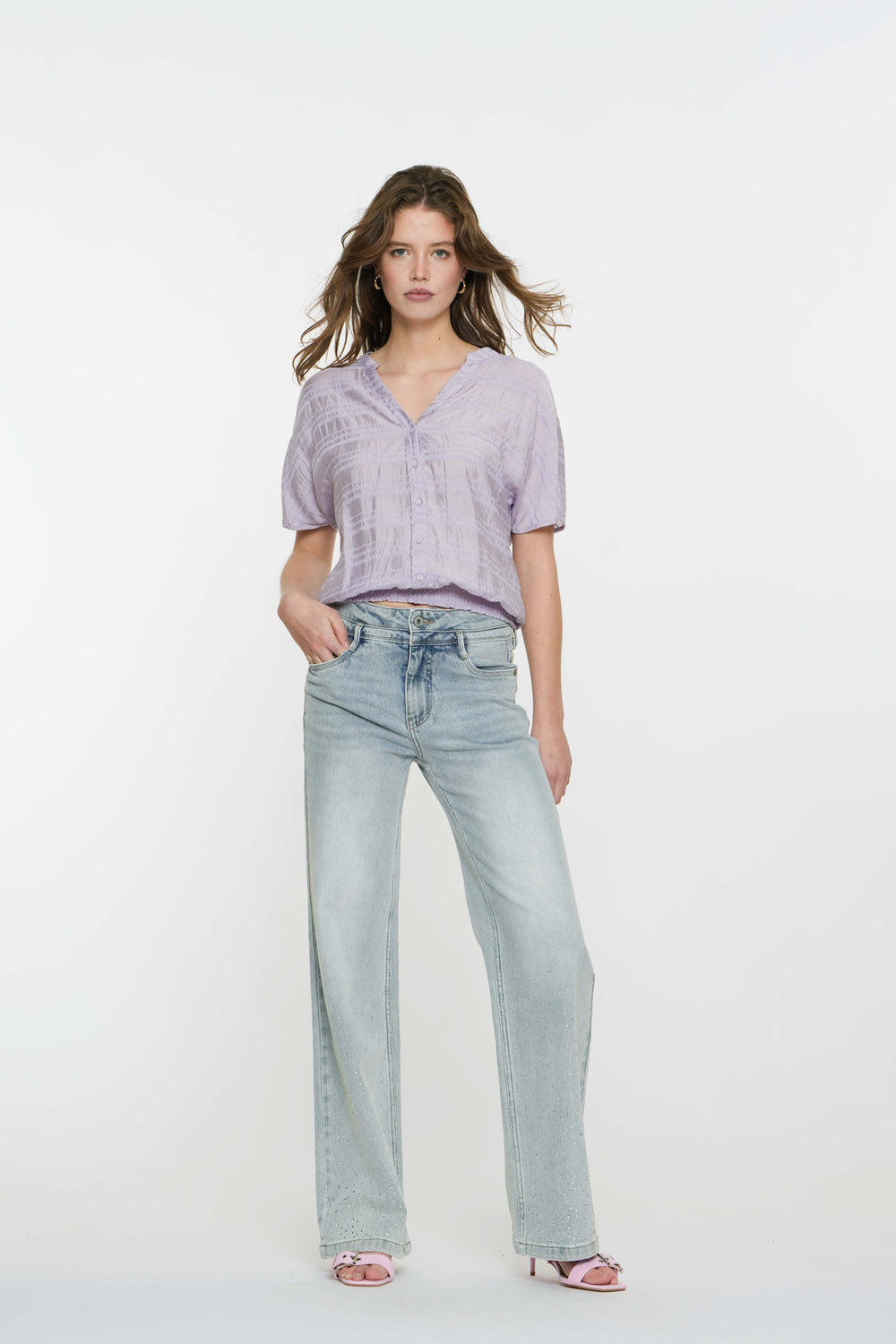 Geisha Fashion Damen Jeans mit Strasssteinen