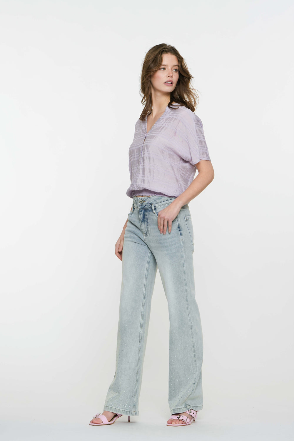 Geisha Fashion Damen Jeans mit Strasssteinen