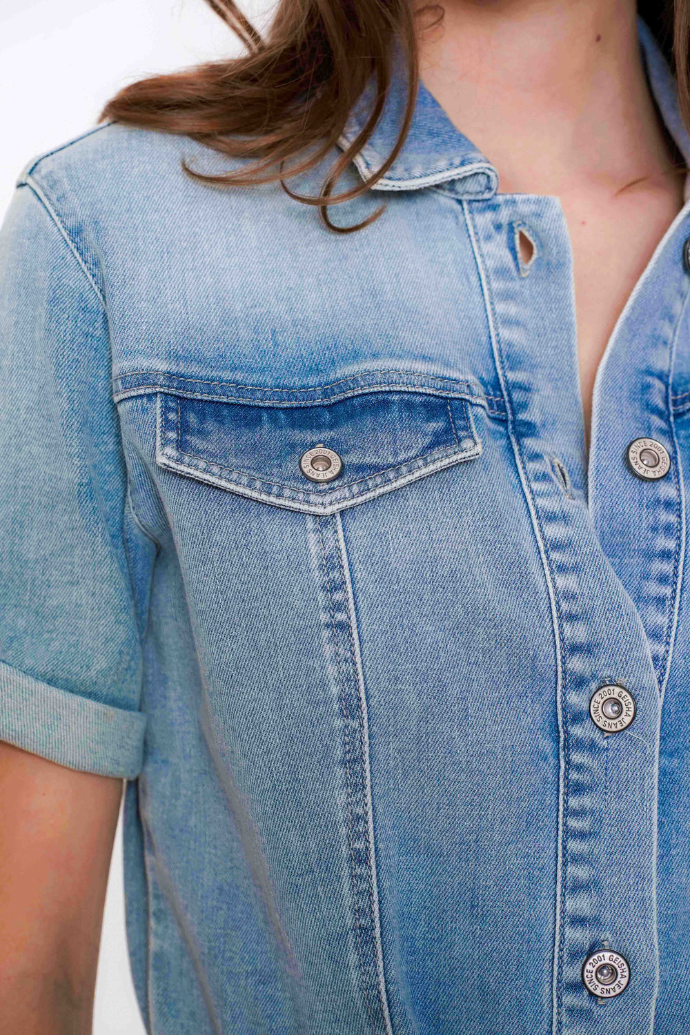 Geisha Fashion Damen Denim Jumpsuit