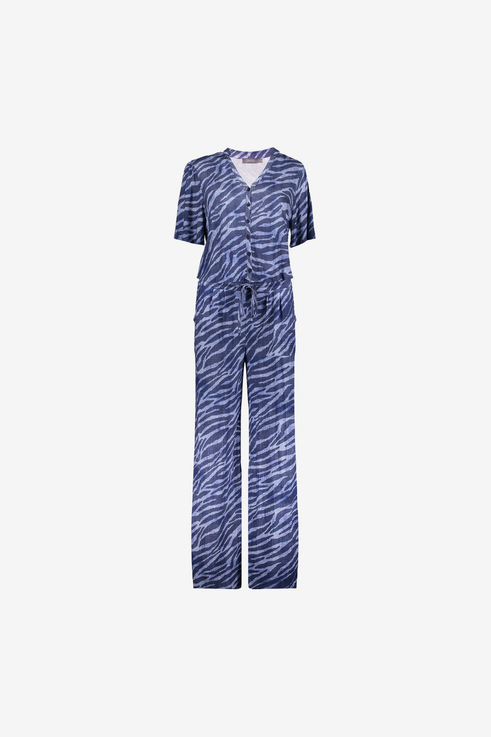 Geisha Fashion Damen Jumpsuit mit Print und geradem Bein