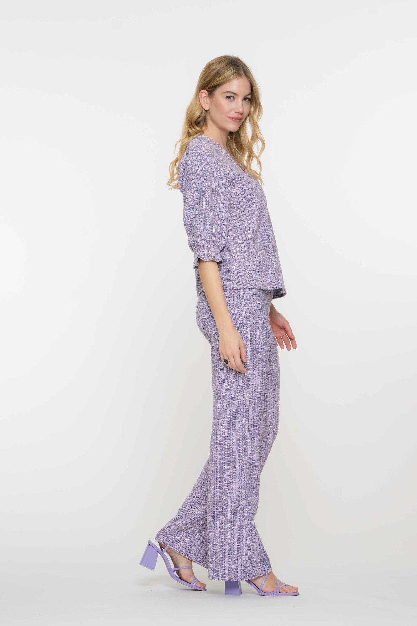 Geisha Fashion Damen Tweed Melange Hose