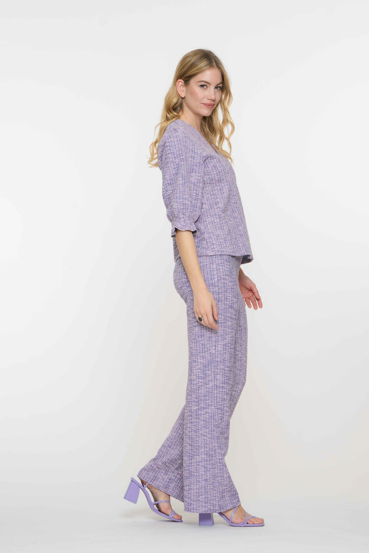 Geisha Fashion Damen Tweed Melange Hose