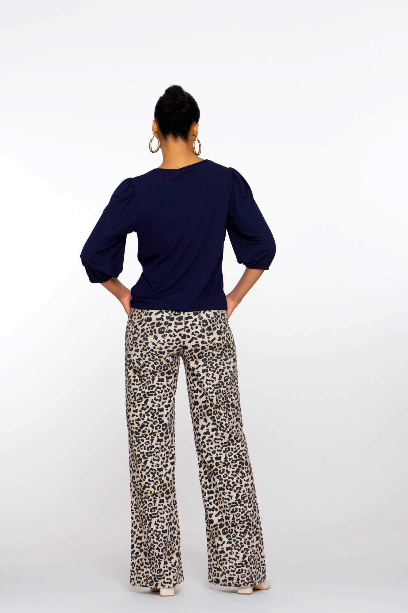 Geisha Fashion Damen Straight Fit Hose mit Leopardenmuster