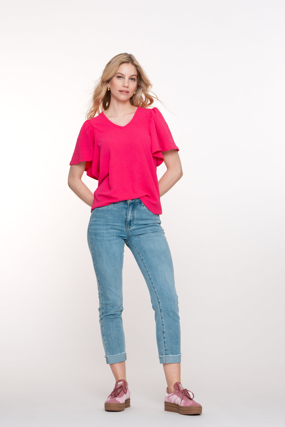 Geisha dames skinny jeans turn up