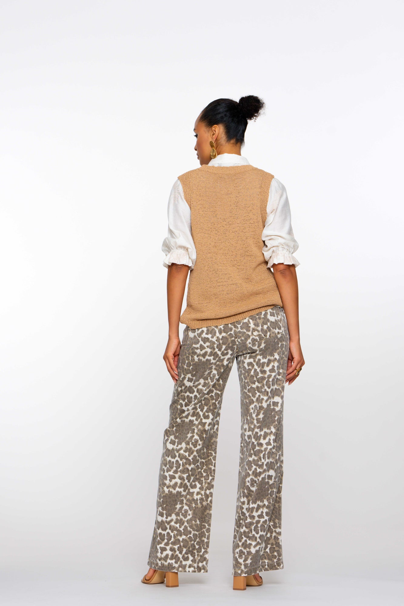 Geisha Fashion Damen Straight Leg Jeans mit Leopardenmuster