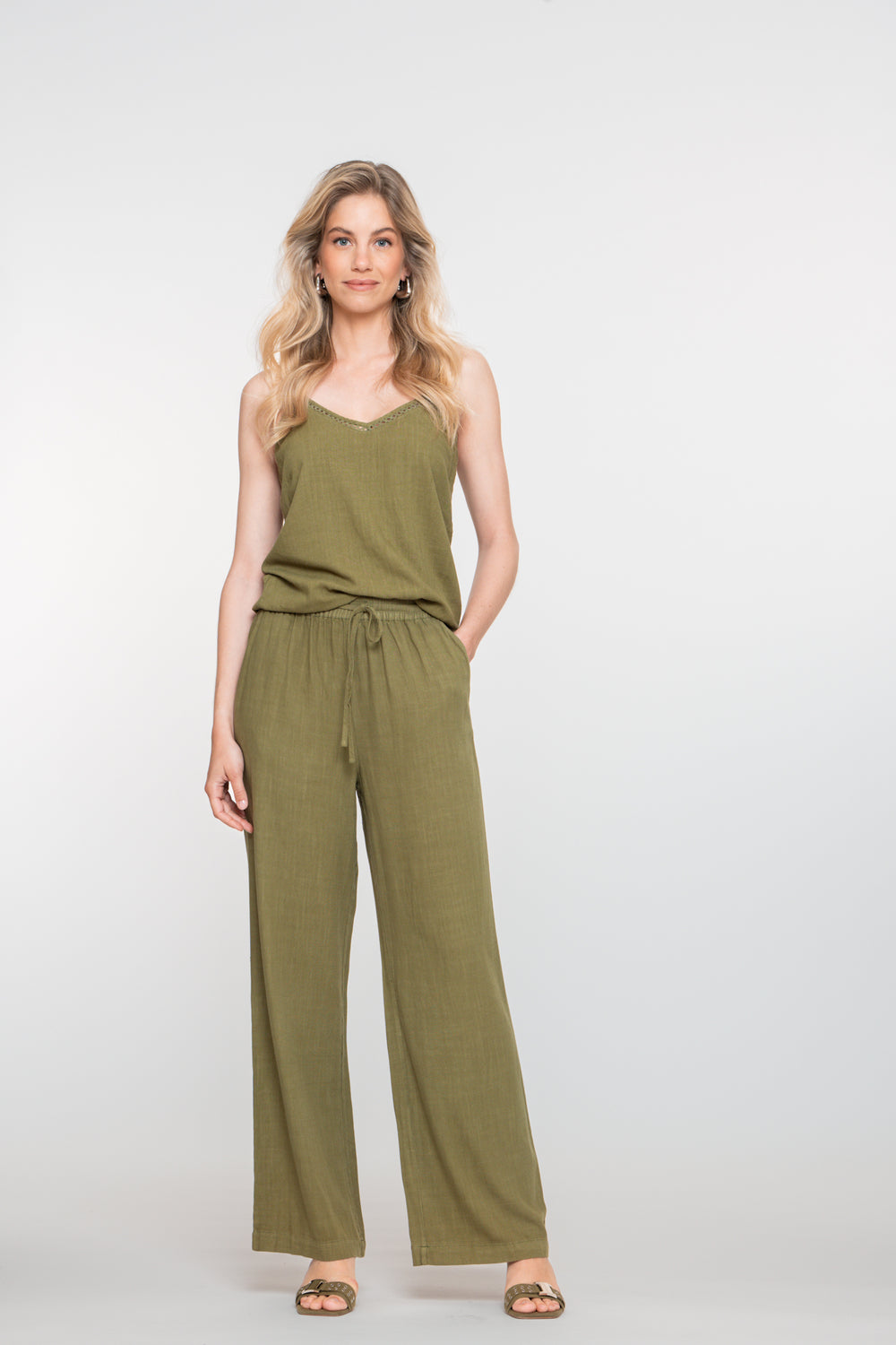 Geisha Damen sommerliches Leinentop