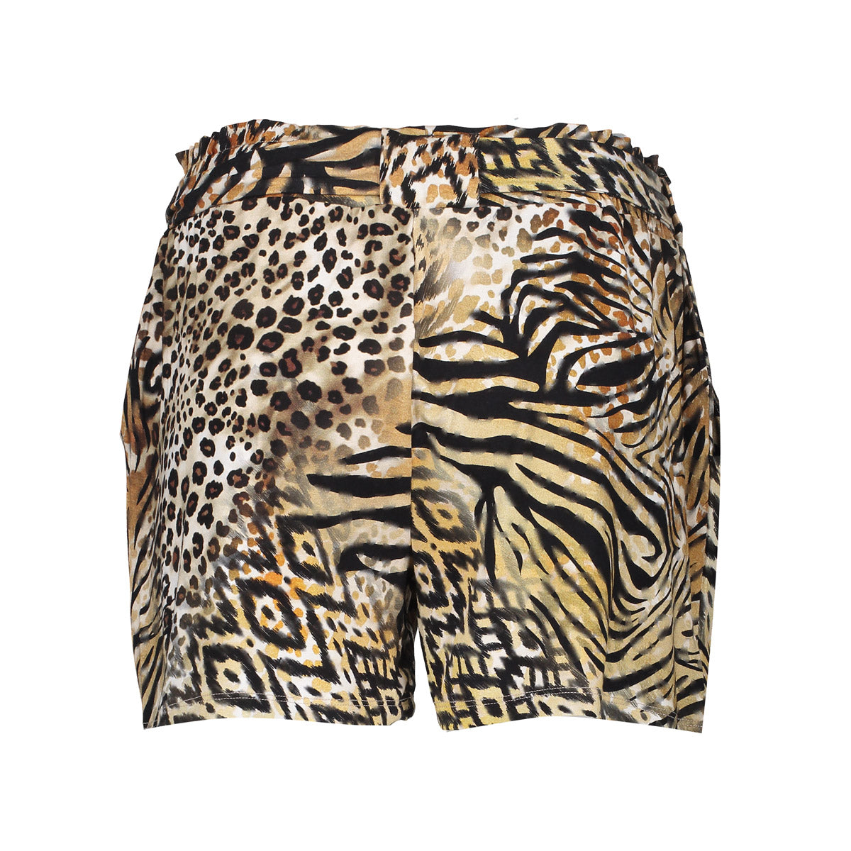 Geisha dames tricot short met print en ceintuur