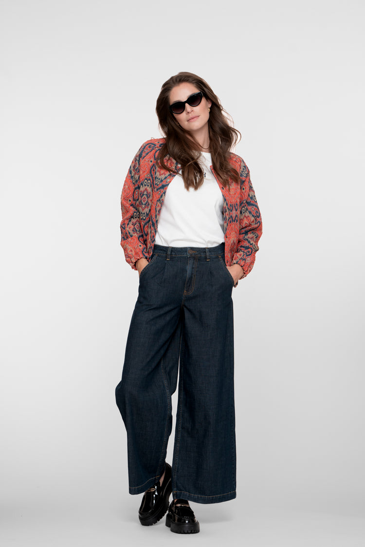 Geisha Damen-Plissee-Jeans