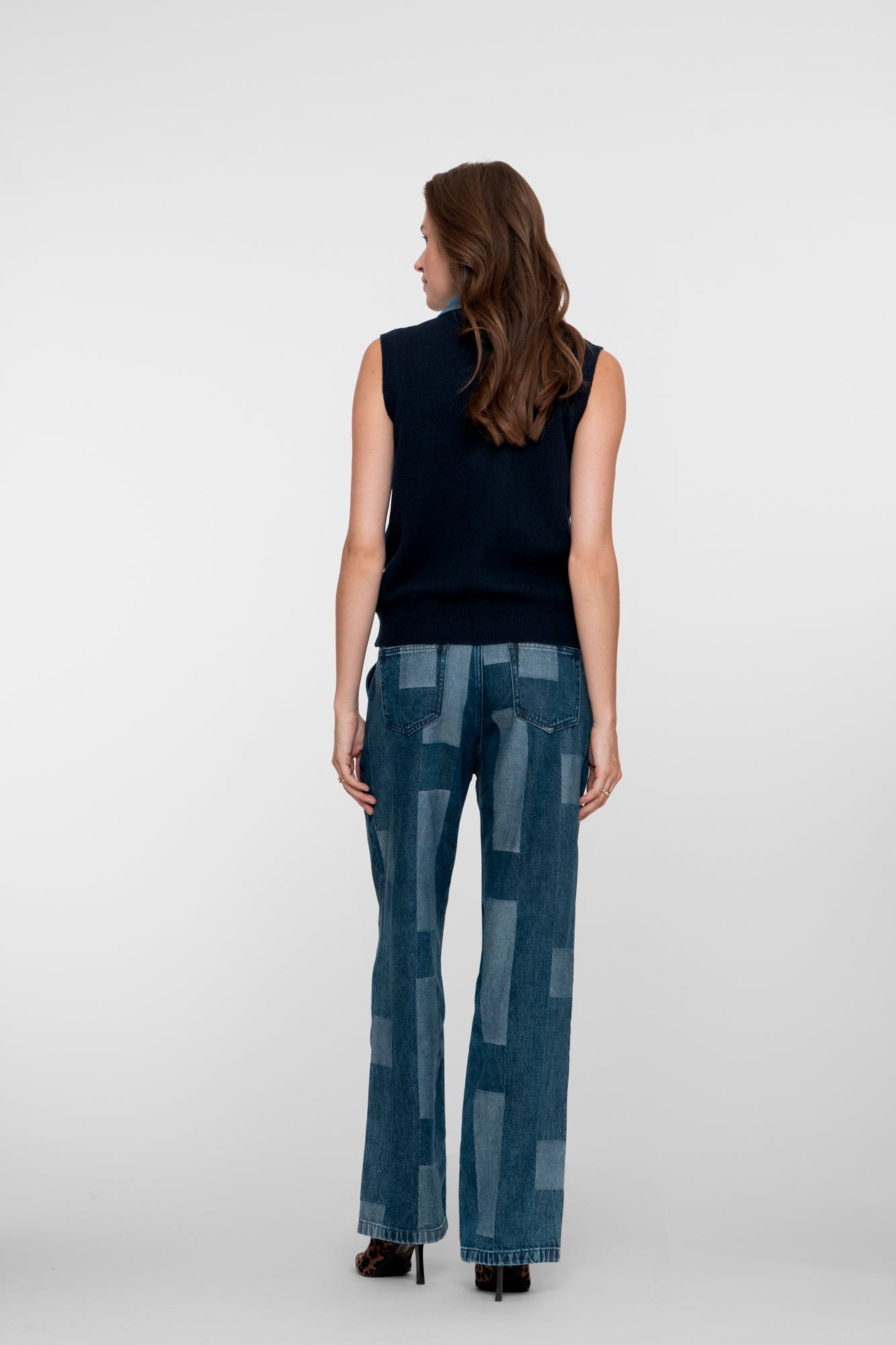 Geisha Damen Jeans mit weitem Bein und Patchwork