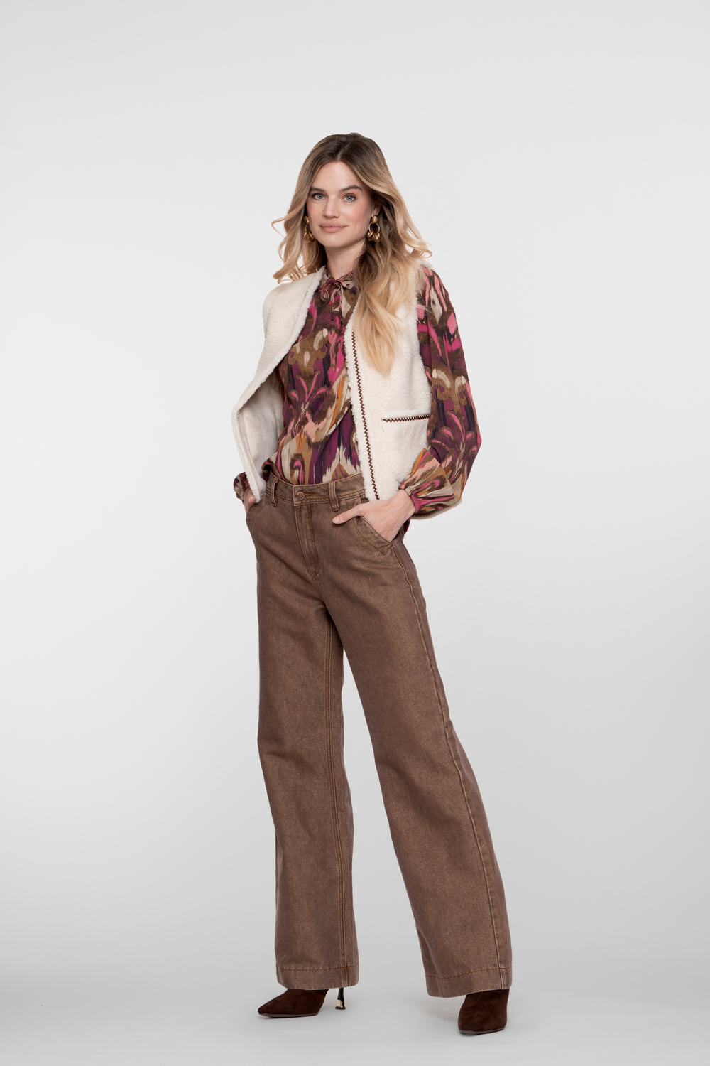 Geisha Damen-Flared-Jeans im Retro-Stil