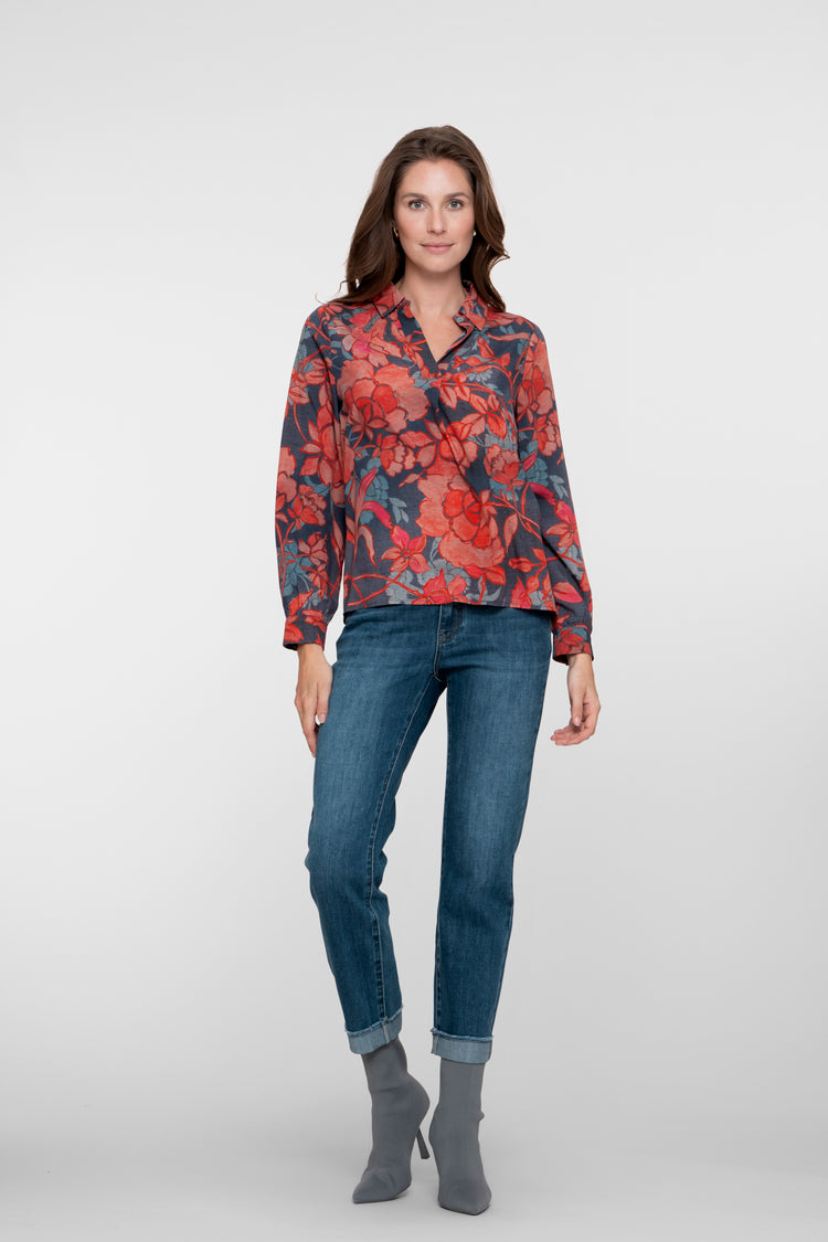 Geisha Damen-Slim-Fit-Jeans mit umgeschlagenen Hosenbeinen