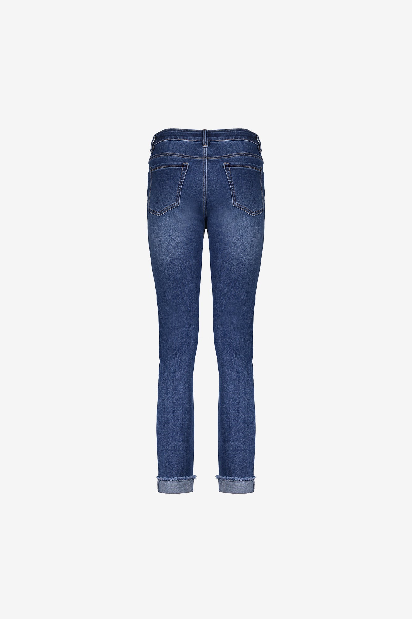 Geisha Damen-Slim-Fit-Jeans mit umgeschlagenen Hosenbeinen