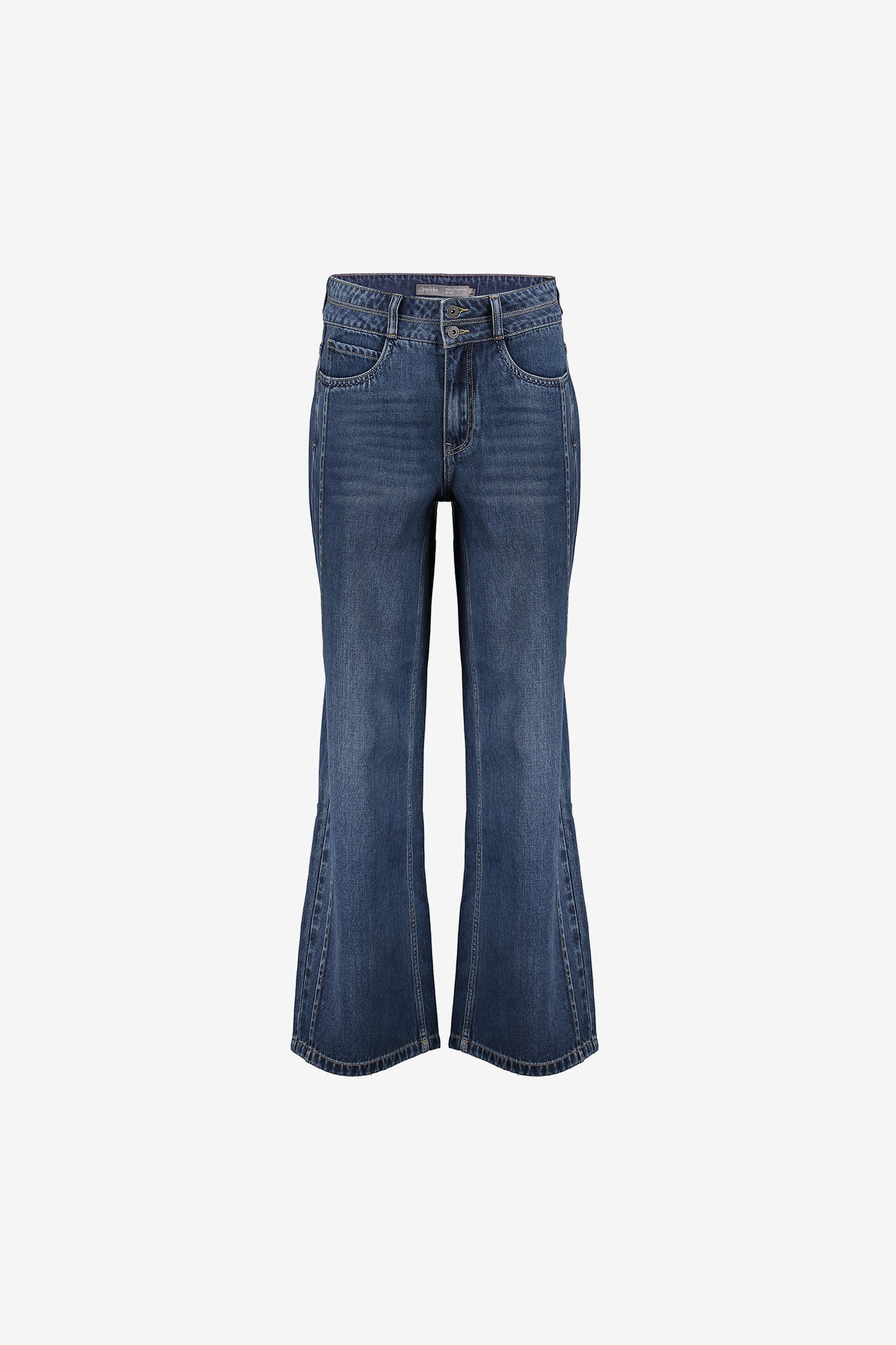 Geisha Damen-Flared-Jeans mit Doppelknopf