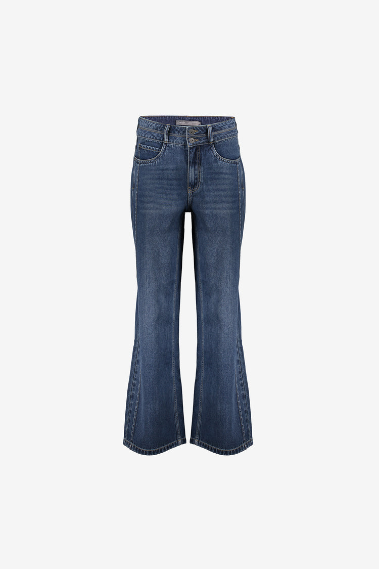Geisha Damen-Flared-Jeans mit Doppelknopf