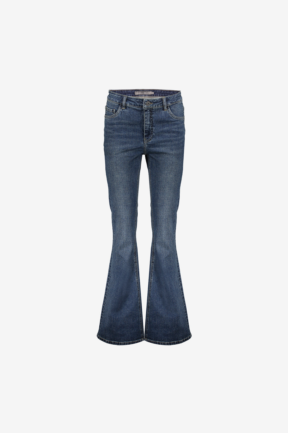 Geisha Damen-Mid-Waist-Flared-Jeans