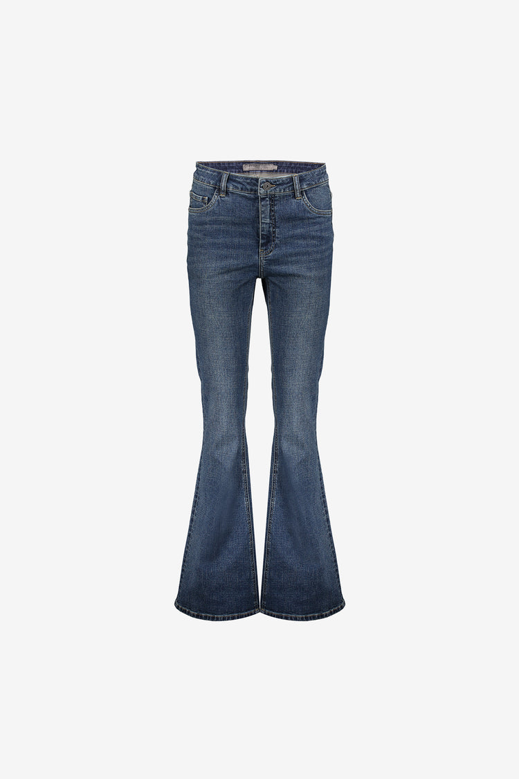 Geisha Damen-Mid-Waist-Flared-Jeans