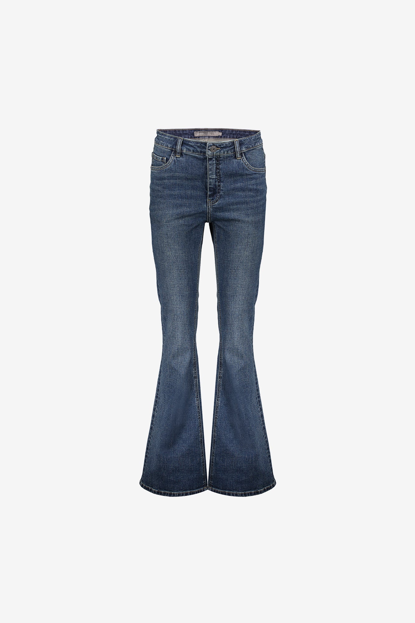 Geisha Damen-Mid-Waist-Flared-Jeans