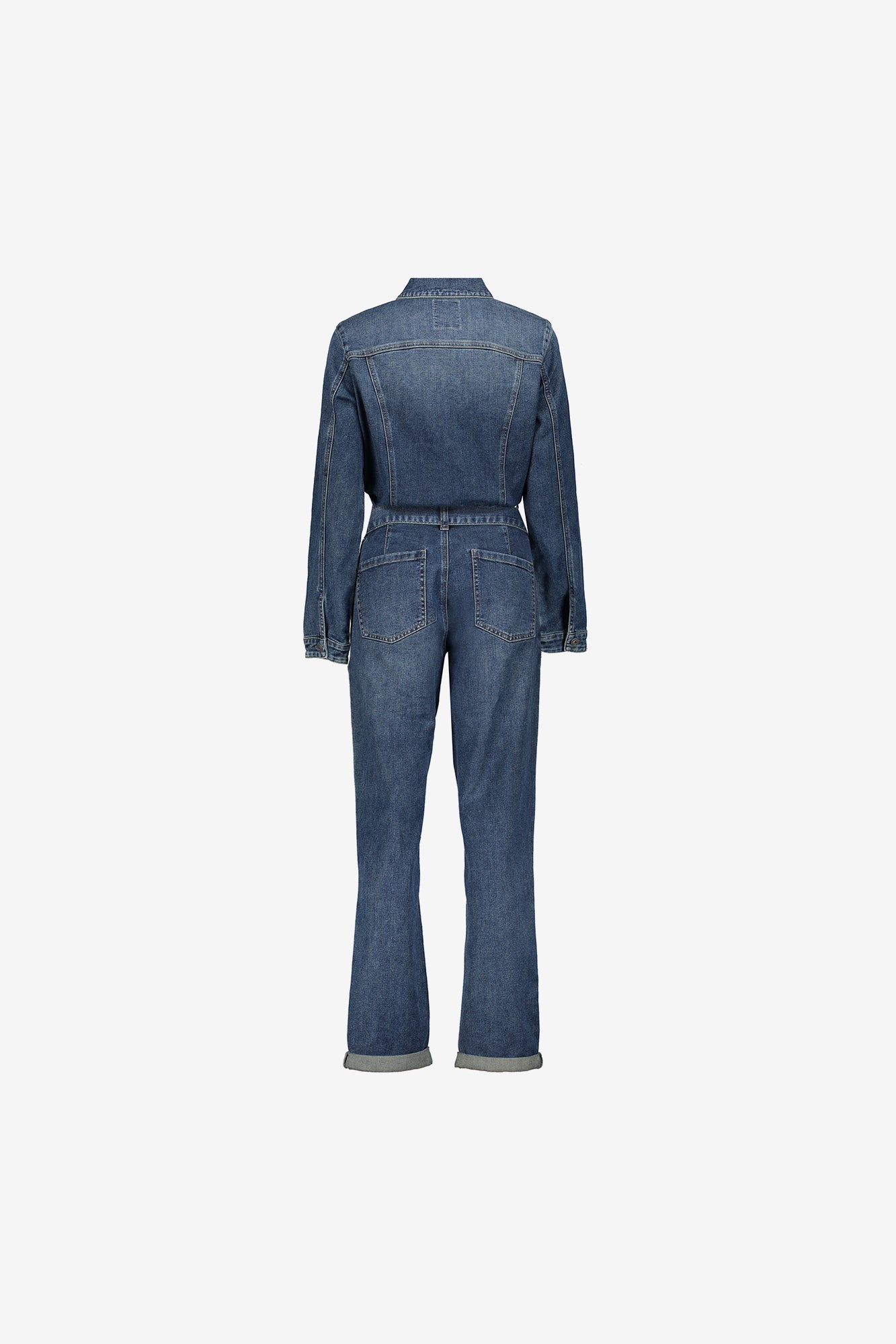 Geisha Damen-Denim-Jumpsuit mit Gürtel