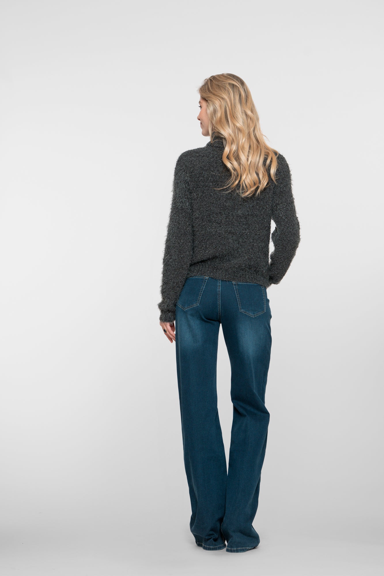 Geisha Damen-Wide-Leg-Jeans mit Kontrastnähten