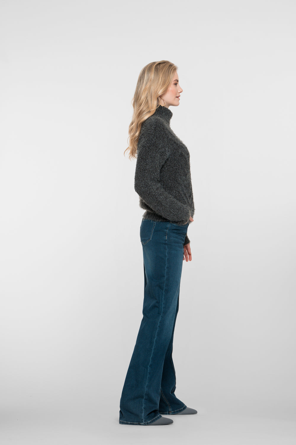 Geisha Damen-Wide-Leg-Jeans mit Kontrastnähten