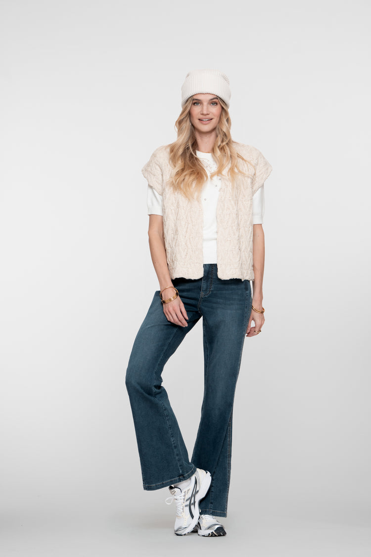 Geisha Damen-High-Waist-Flared-Jeans