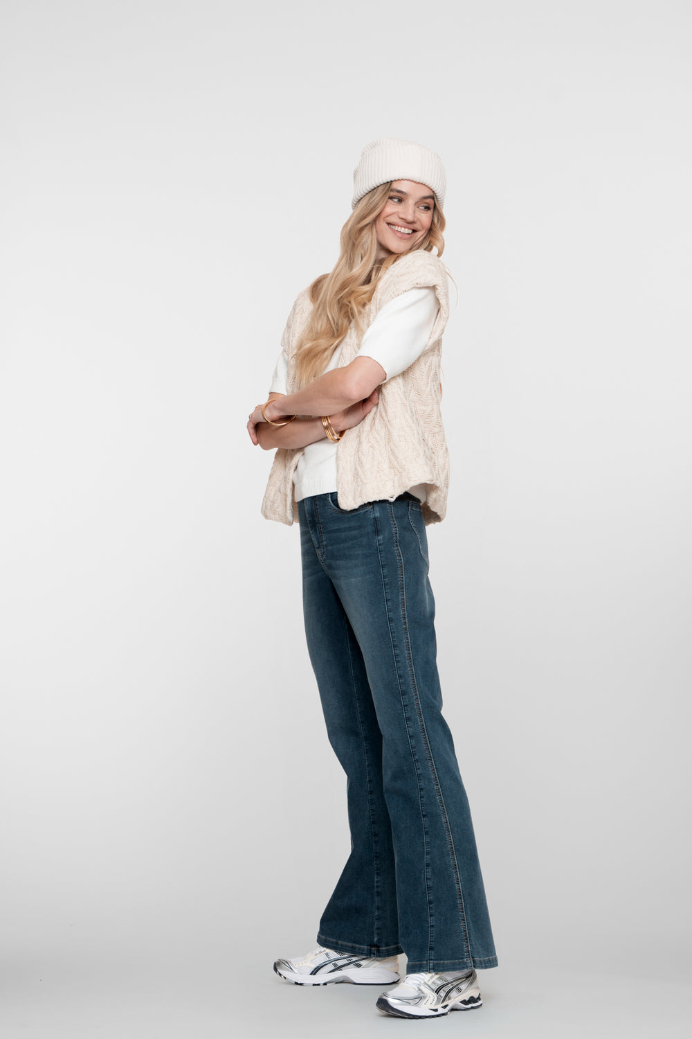 Geisha Damen High-Waist Flared Jeans