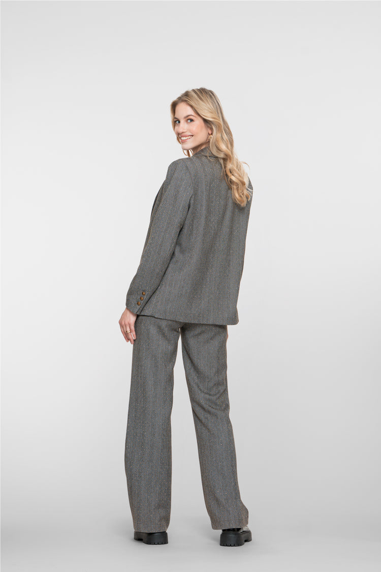 Geisha Damen-Hose mit Fischgrätenmuster und Glitzersteinen