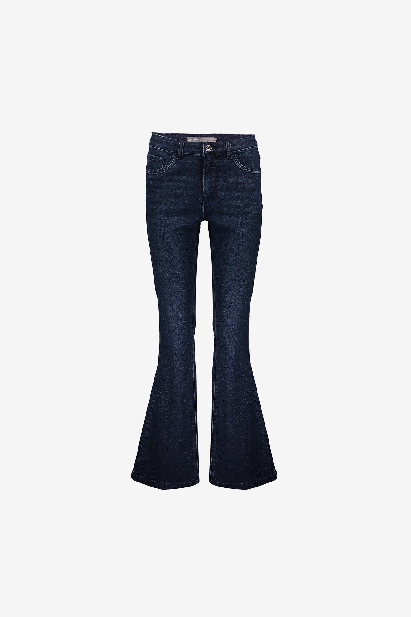Geisha Damen-Flared-Jeans mit Schimmereffekt